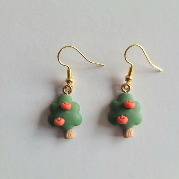 Apple Tree Clay Earrings - Picture 4 of 5